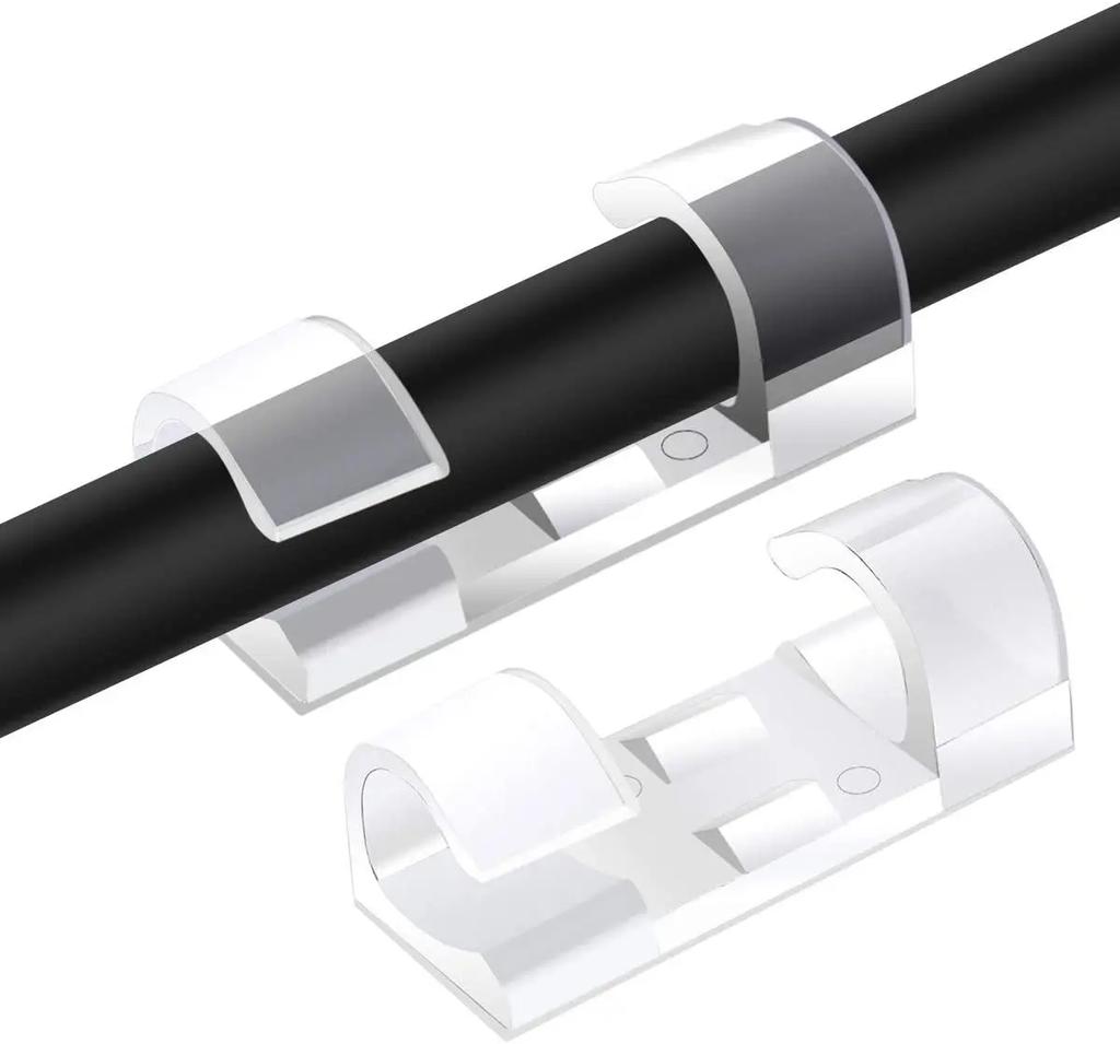 20-40PCS Cable Organizer Clips Cable Management Wire Manager Cord Holder USB Charging Data Line Bobbin Winder Wall Mounted Hook