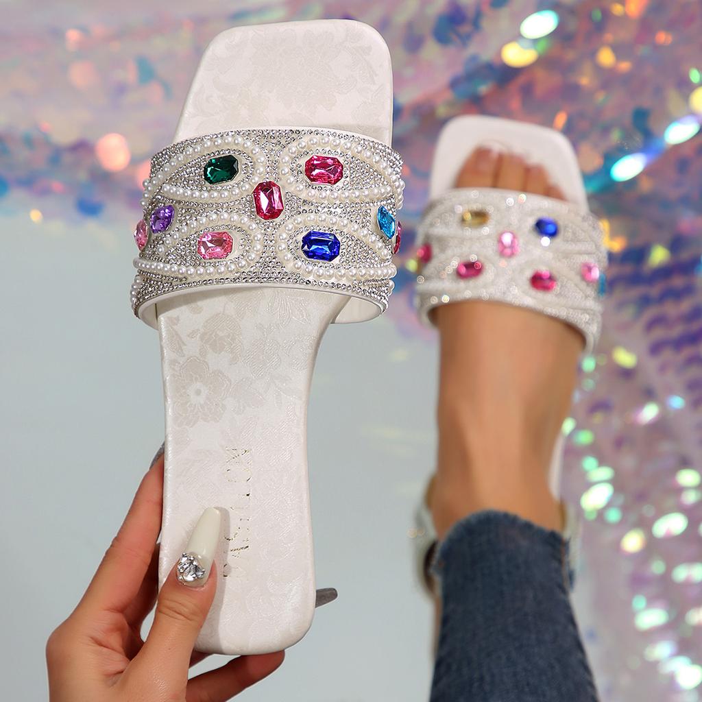 New Designer Casual Flat Sandal Women Elegant Slip on Walking Slippers Lightweight Comfortable Shoes Slides Zapatos De Mujer