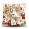 Elk Deer Christmas Pillow Cover Soft Xmas Tree Pillowslip Snowman Pillow Cover  Farmhouse Couch