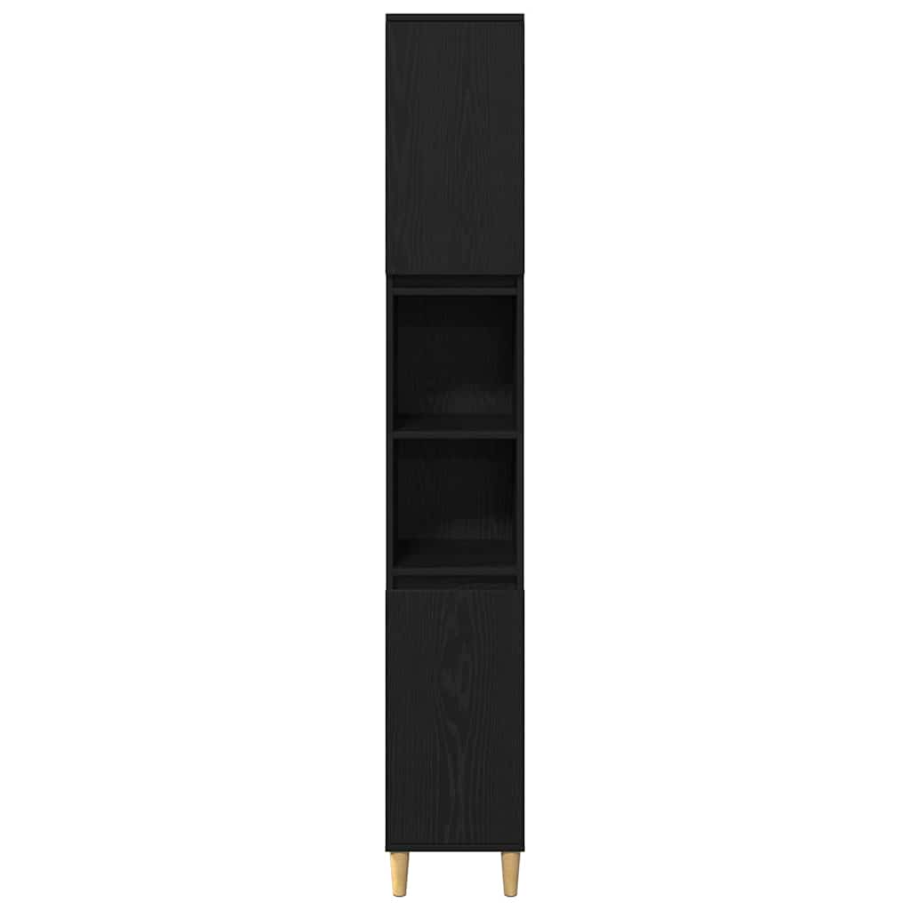 Bathroom Furniture Set with Storage 3 pcs Black Wood based Material