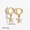 Novirassine Nautical Turtle Shell Hoop Earrings 18K Gold Plated Stainless Steel Zircon Jewelry for Women Summer Beach Dangle