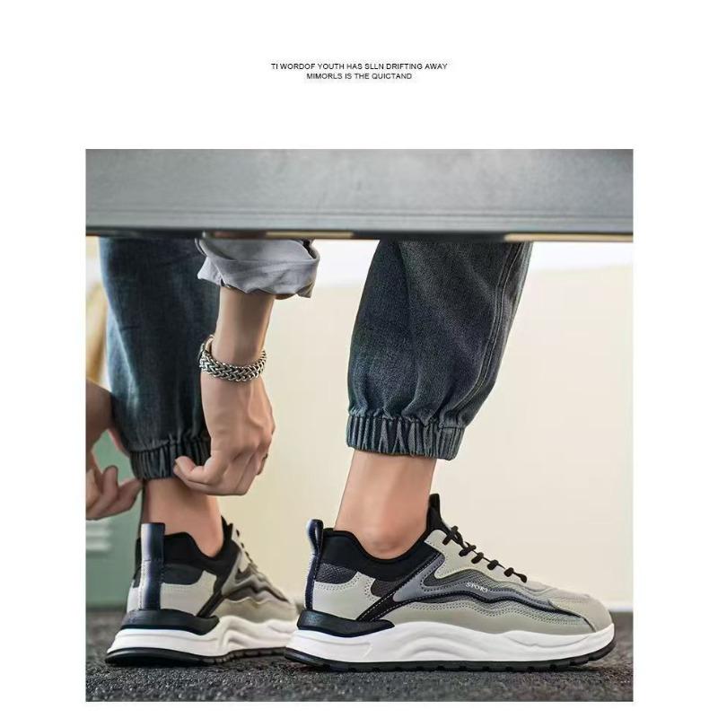 Men's Summer Breathable Mesh Casual Running Sports Shoes, Versatile Travel Height-Increasing Dad Trendy Footwear For Youth.