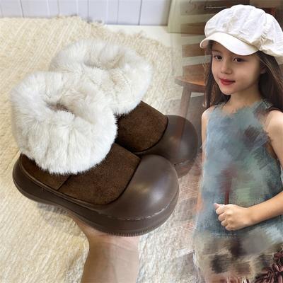 Mädchen Schneestiefel Winter Kinder Plüsch Baumwollstiefel 2025 neu Mädchen verdickte Baumwollschuhe warme Winterschuhe Tide