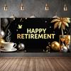 Happy Retirement Banner Gold Silver Balloon Retirement Party Decoration Backdrop Celebration Event Background Props Customized