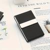 Elegant Black Business Card Holder - Perfect for Professionals and Travelers