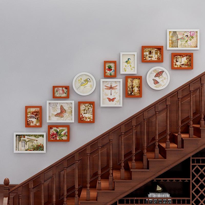 

Минималистичная 15 коробок Лестничная декоративная живопись Подвесные картины Комбинация фотостены для коридора в композитных зданиях