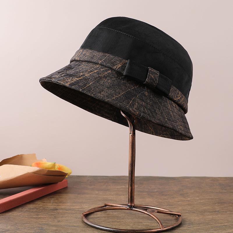 New Mother Hat Autumn and Winter Casual Versatile Ladies Bucket Hat Elderly Grandmother Old Lady Warm Basin Hat