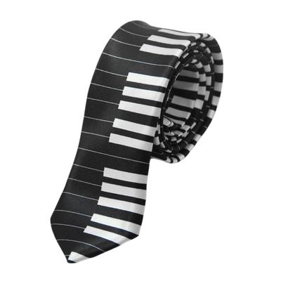 Corbata de teclas de piano en blanco y negro para hombre, corbata delgada y estrecha para fiesta de boda, regalo