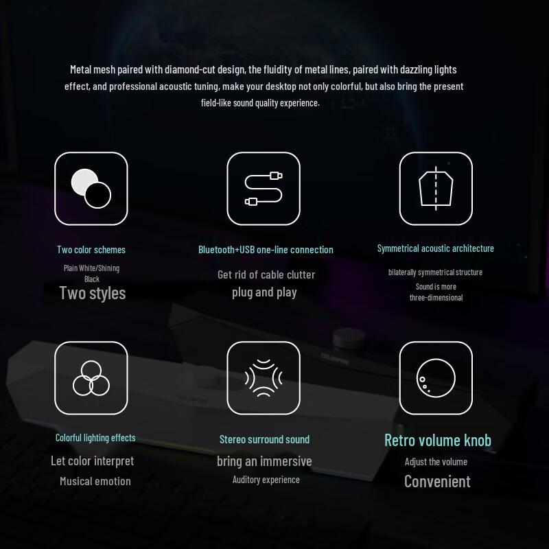 Colorful CF100 RGB Bluetooth 5.3 Gaming Computer Speakers