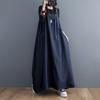 Spring, Summer and Autumn Long Dress Retro Loose and Thin Denim Strap Skirt Long Swing Dress