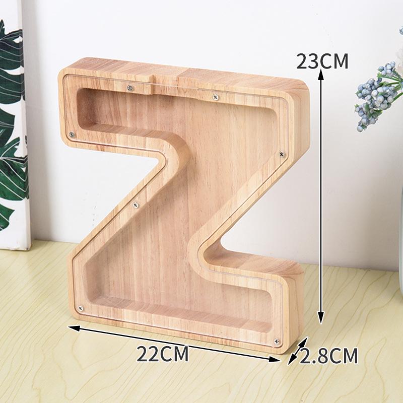 Large Wooden Piggy Bank for Children - Customizable Animal Design Savings Jar большой z