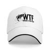 WTF WHERES THE FISH Black Baseball Cap with Fish Logo Design for Fishing Enthusiasts and Casual Wearers