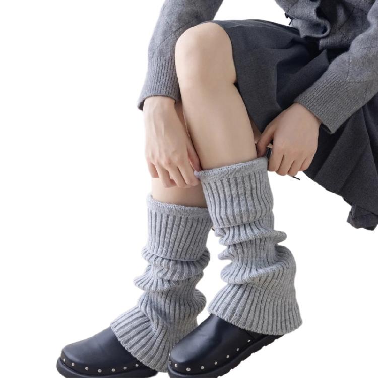 Solid Color Drawstring Leg Warmers for Women Girls Ribbed Knit Turn Cuff Boot Covers Socks for Ballet Dance Skating Yoga