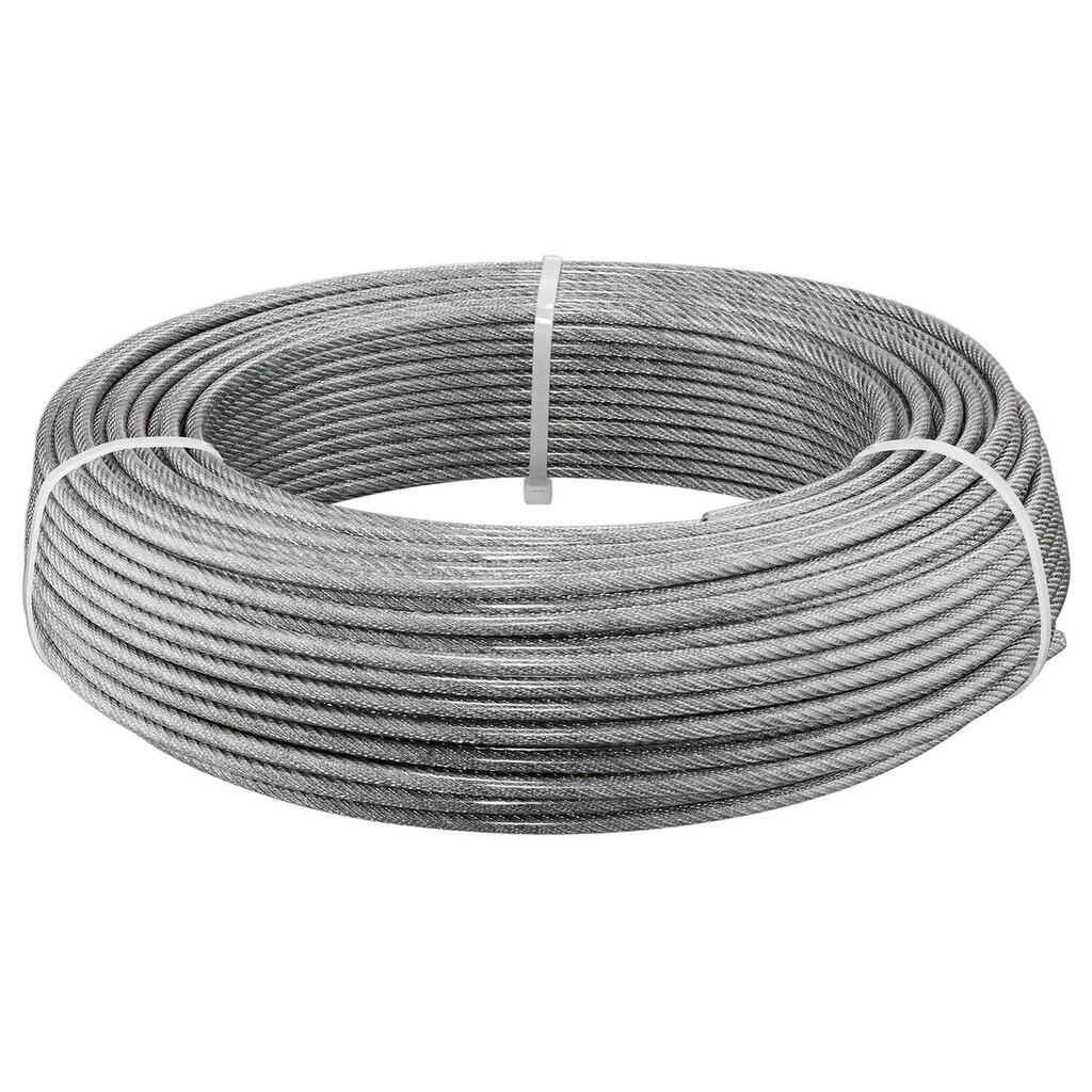 4.76 mm Wire Rope Kit, 61 m Length, 304 Stainless Steel Wire Cable, 7.1 kN Breaking Strength, 7 x 7 Strands Construction, Steel Cable for Deck Railing