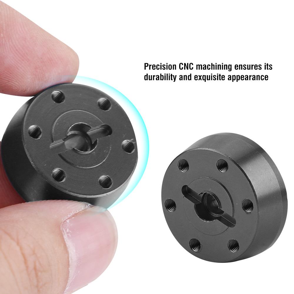 Aluminium Alloy Front Wheel Hex Hub Adapter for Axial  Rock Racer 90026 RC Car (Black)