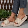 2025 new spring new pearl thick bottom new heightening sandals casual women's slippers