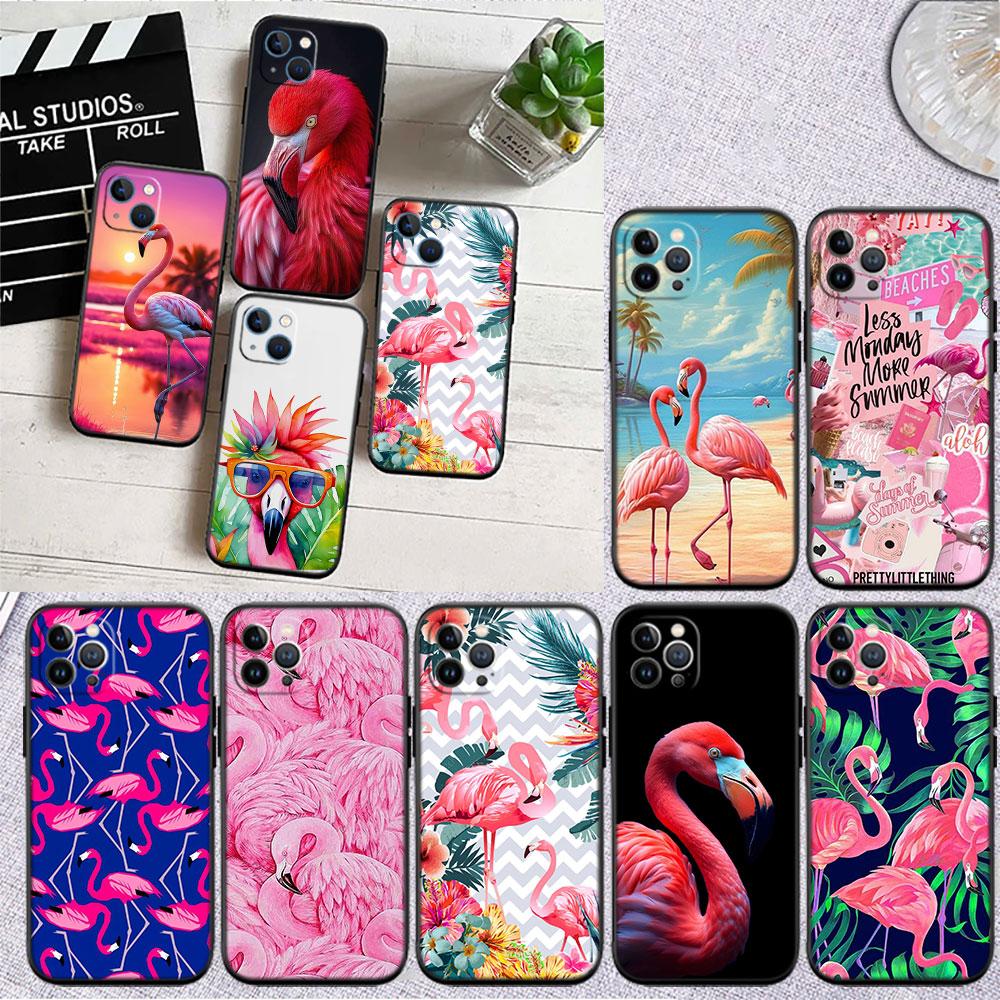 CJ54 Flamingos Pink bird flower Soft Shell Phone Case for Redmi Note 8 9 Pro Max 9S 9T 9C NFC 8T 8A 10A A4
