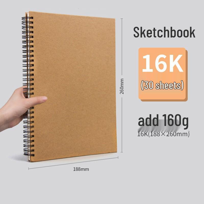 A4 Coil-Bound Thickened Sketchbook: Blank Watercolor Marker Paper for Children's Art