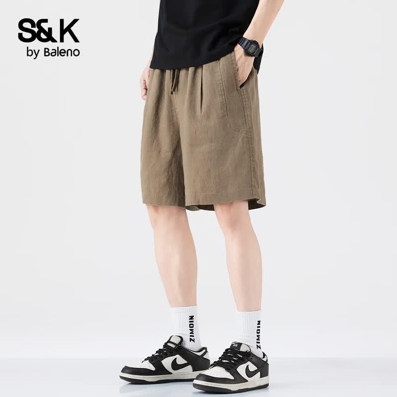 Baleno Men's S&K Series Pure Linen Loose Fit Shorts