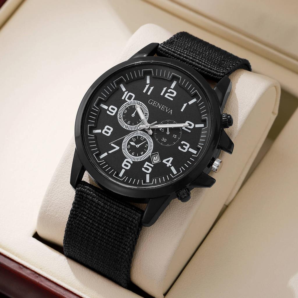 Fashion Mens Military Watch Casual Nylon Sports Quartz Watch With Calendar Reloj Hombre