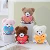Cute Holding Love Heart Bear Stuffed Plush Toy Keychain Pendant Backpack Hangings Decoration