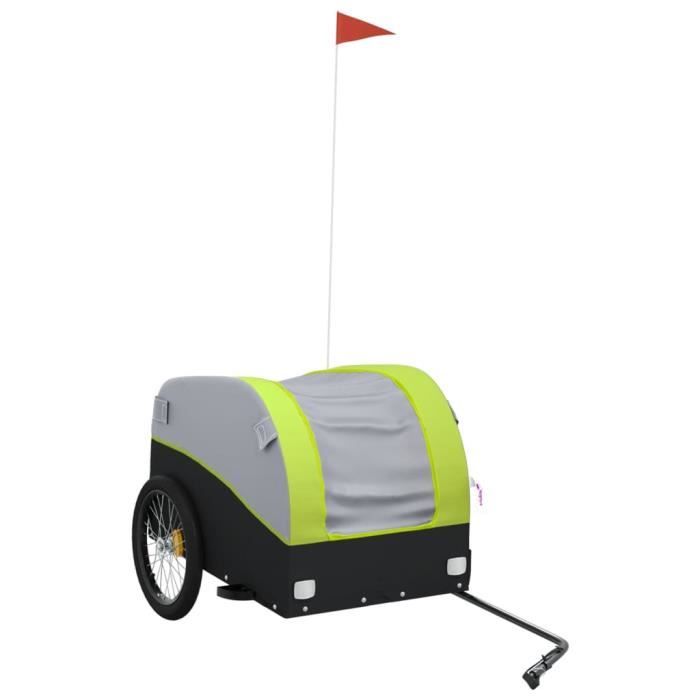 Remorque de vélo - Non spécifié - Noir et vert - Capacité 45 kg - Pour adulte - Polyvalente