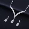 Crystal Rhinestone Teardrop Pendant Necklace & Earrings Set – Elegant European American Fashion Jewelry for Women