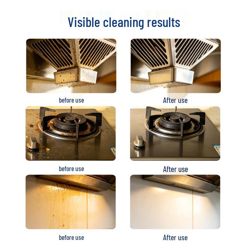 Household Kitchen No-Rinse Oil Stain Remover Spray for Range Hoods and Stoves