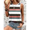 Women's Sleeveless Round-neck Vests Fashionable Geometric Color Block Printed Summer Street Fashion Casual Wear