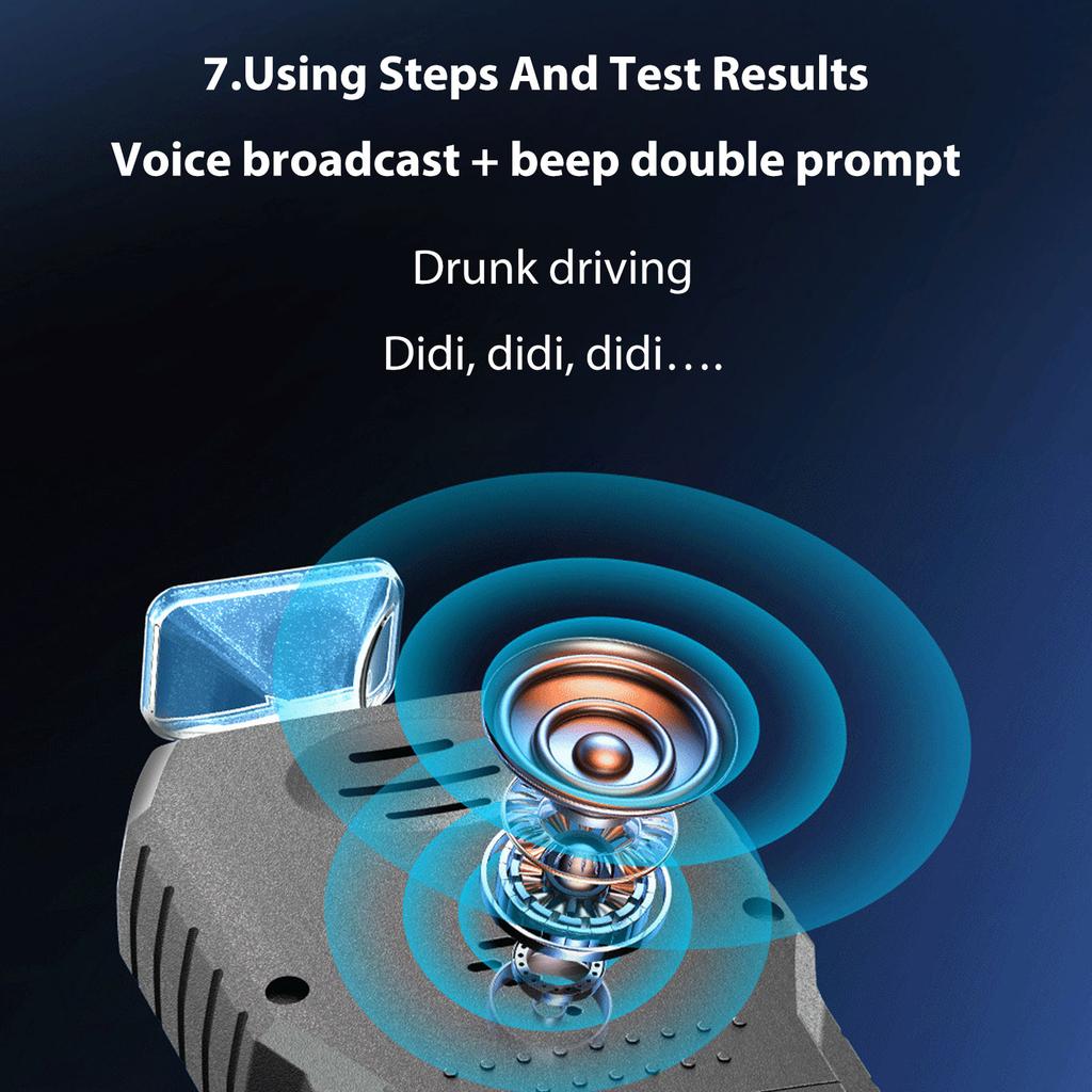 Portable Alcohol Tester Professional High Accuracy Smart Detection with LCD Display