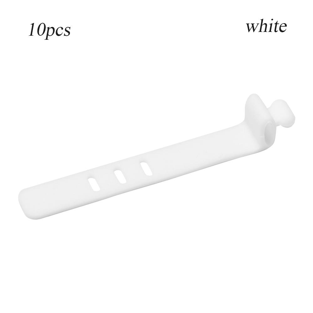 10pcs Soft Headphones Storage Holder Cable Winder Earphone Cable Ptotector Cord Clip USB Wire Tie