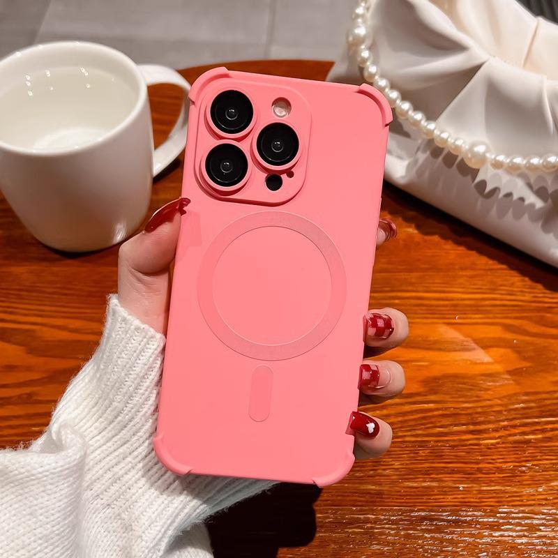 Magnetic Liquid Silicone iPhone 17 Pro Max Case with Drop-Proof Corners & Lens Protection