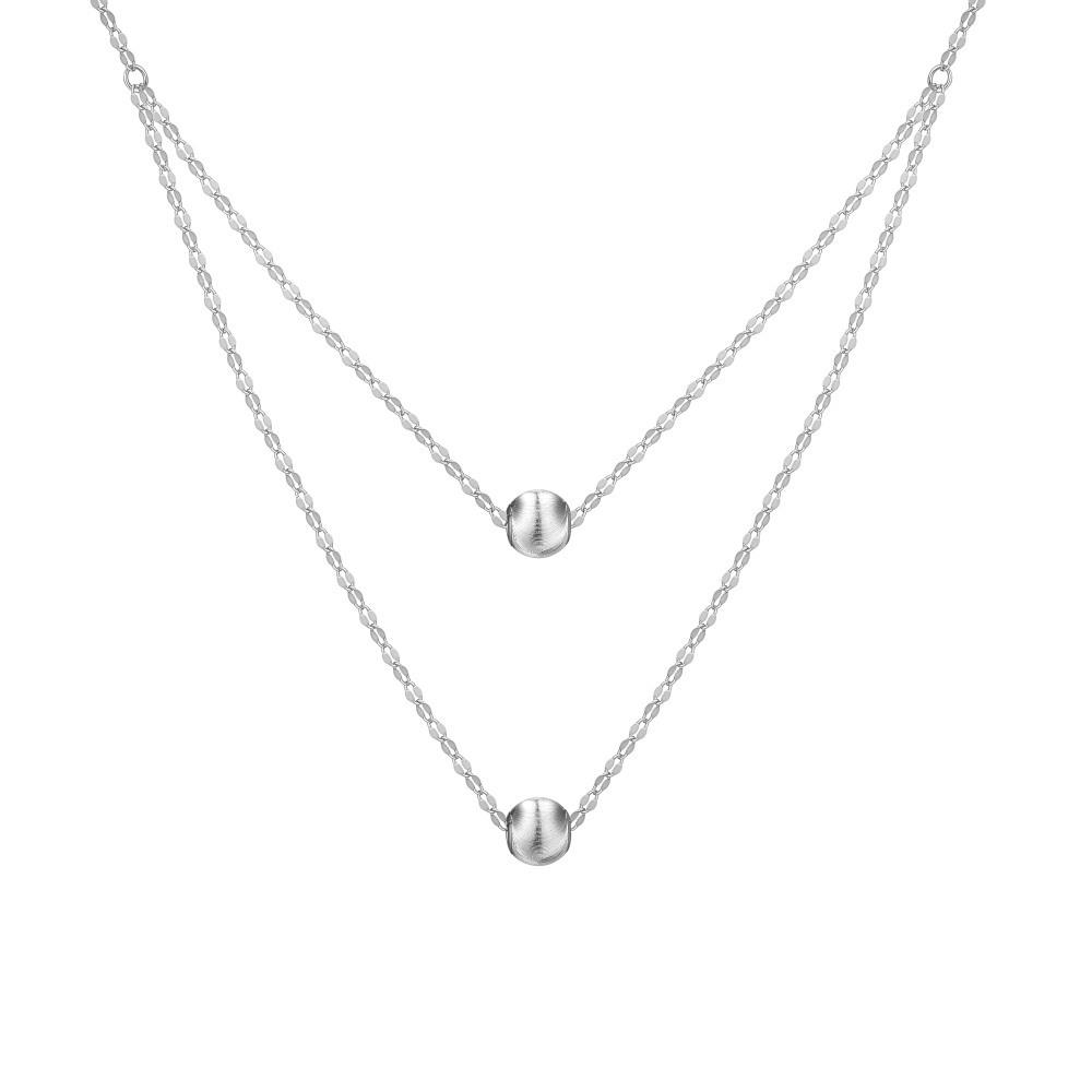 Stylish S925 Sterling Silver Necklace for Women – Luck Bead Design with Light Ball & Elegant Lip Chain 925 Sterling Silver