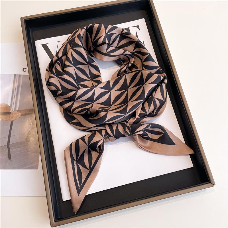 Scarf, Long Silk Scarf, Versatile Silk Scarf, Double-Layer Simulated Silk, Diagonal Scarf, Autumn And Winter Hair Binding And Scarf