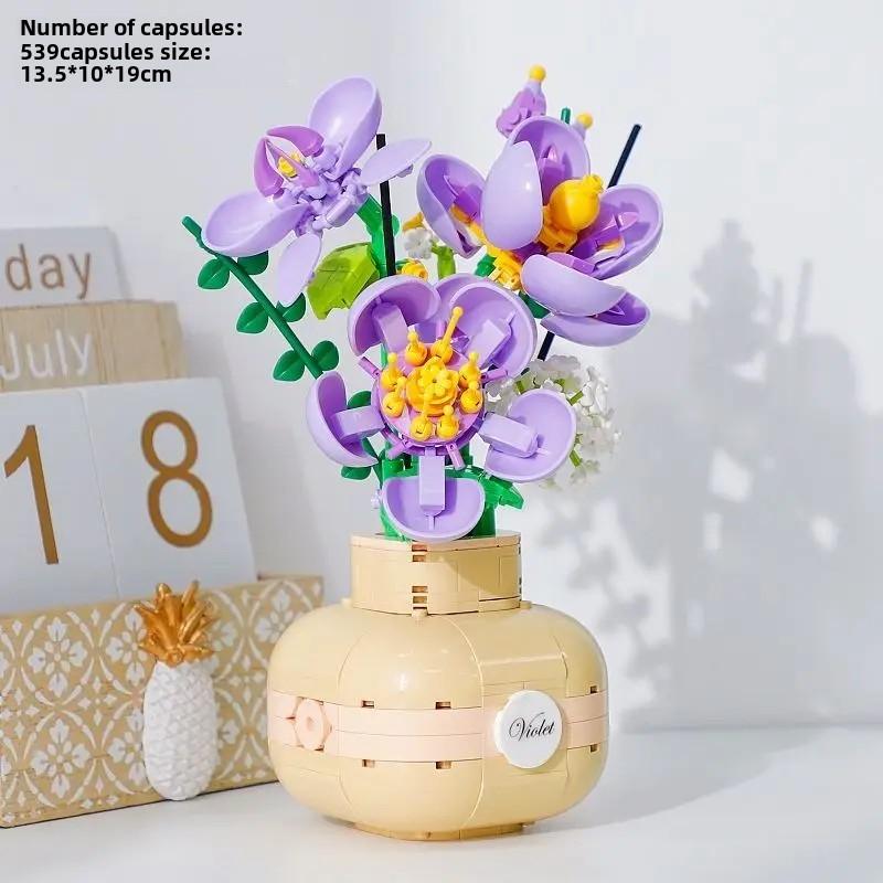 

Конструктор букетов из подсолнухов, набор строительных блоков «Бонсай из роз», «Подсолнухи», «Ботанические подарки на День святого Валентина» No Box