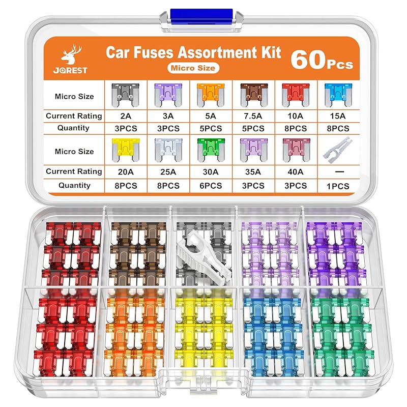 JOREST 300Pcs Car Fuse Assortment Kit, 160 Mini Blade Fuses Automotive + 90 Standard Auto Fuses + 50 Micro + Puller – Replacement for RV Camper