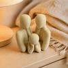 Decoración Versátil para el Hogar Figuras Impresas en 3D Familia de 3, Adornos Creativos para Decoración, Figuras Humanoides Abstractas Compactas Estilo Nórdico Padres