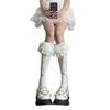 Lolita White Lace Bow Over-the-Knee Velvet Socks