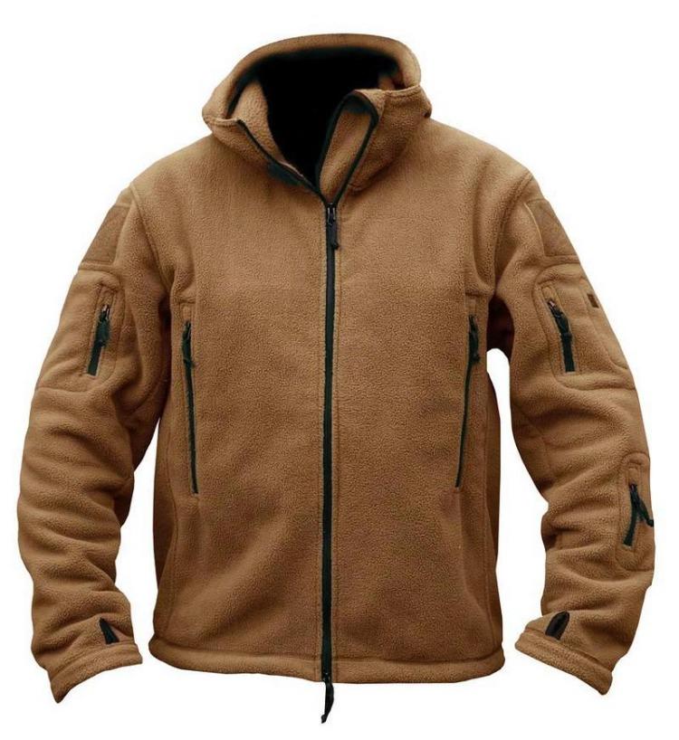 Men's Warm Tactical Fleece Hoodie Jacket Military Polar Thermal Outerwear for Hiking Outdoor