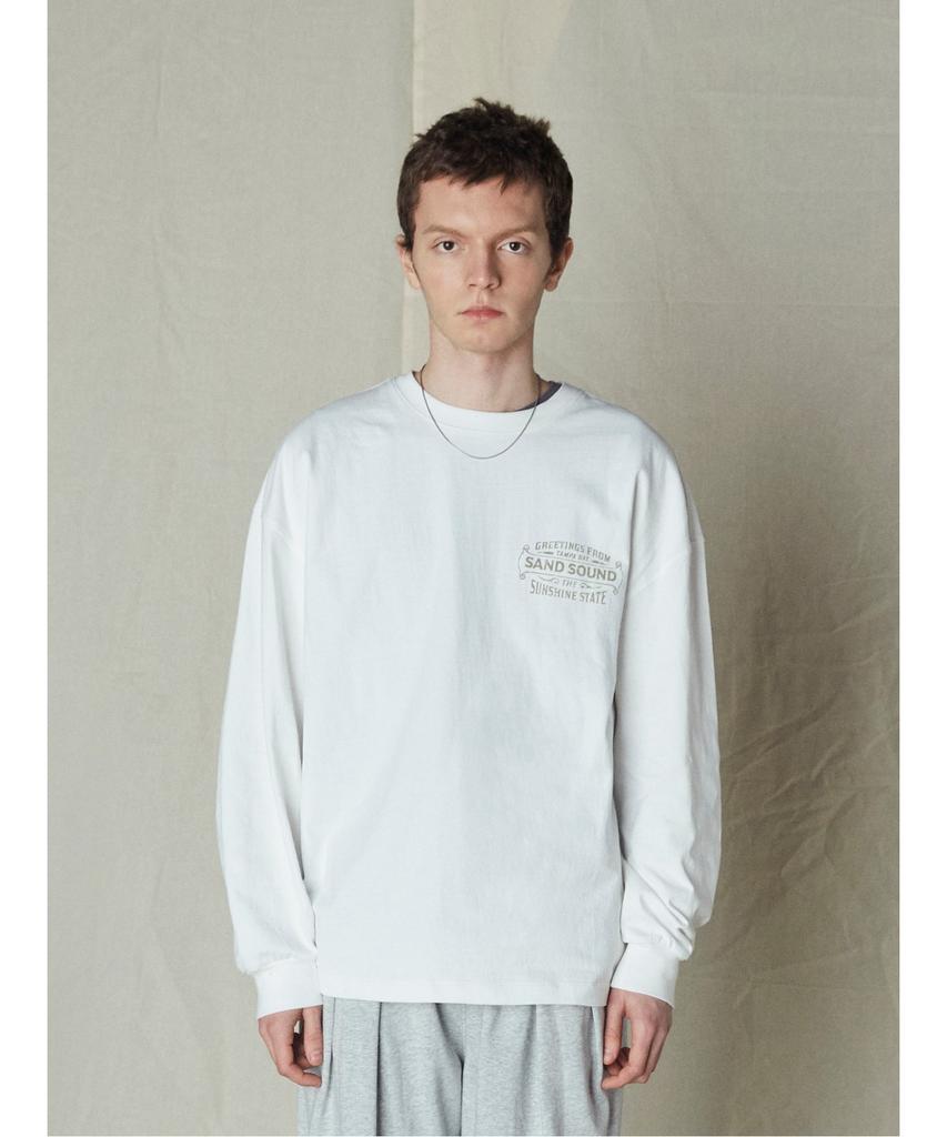 Saendeusaundeu Ybor Graphic Over Fit Long Sleeve Tshirt Ivory