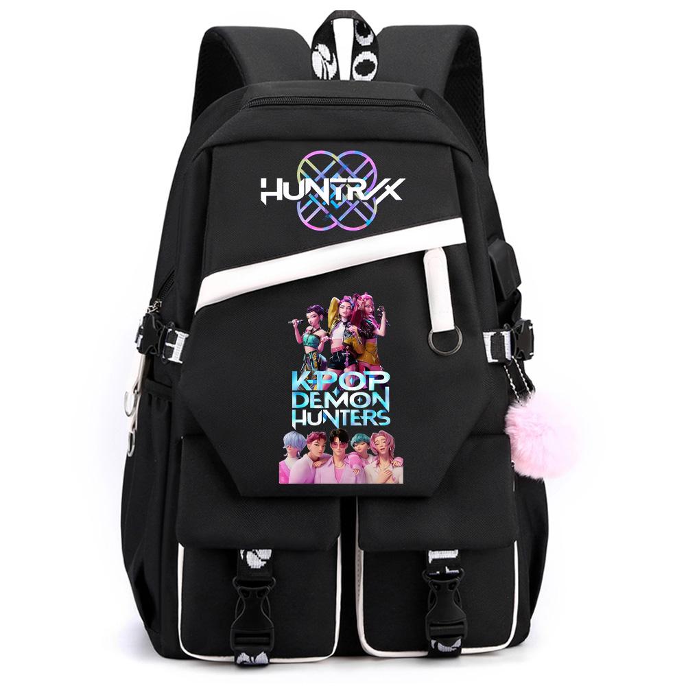 Kreskówkowy Kpop Łowcy Demonów Nadrukowany Plecak o Dużej Pojemności dla Nastolatka Ucznia Dziewczyny Chłopca Tornister Torba na Książki Prezent dla Dziecka Kobiety Wodoodporna Torba Podróżna Mochila