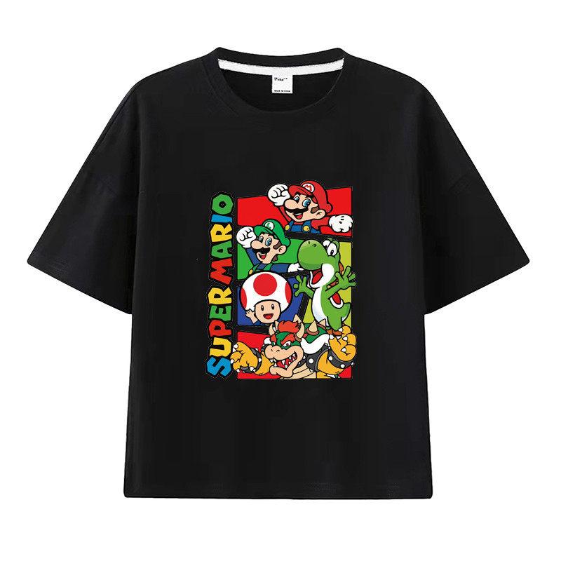 226 Super Mario Bros ShortSleeved  Kids TShirt 100 Cotton Game Accessories for Girls Suitable for Students Boys Clothes