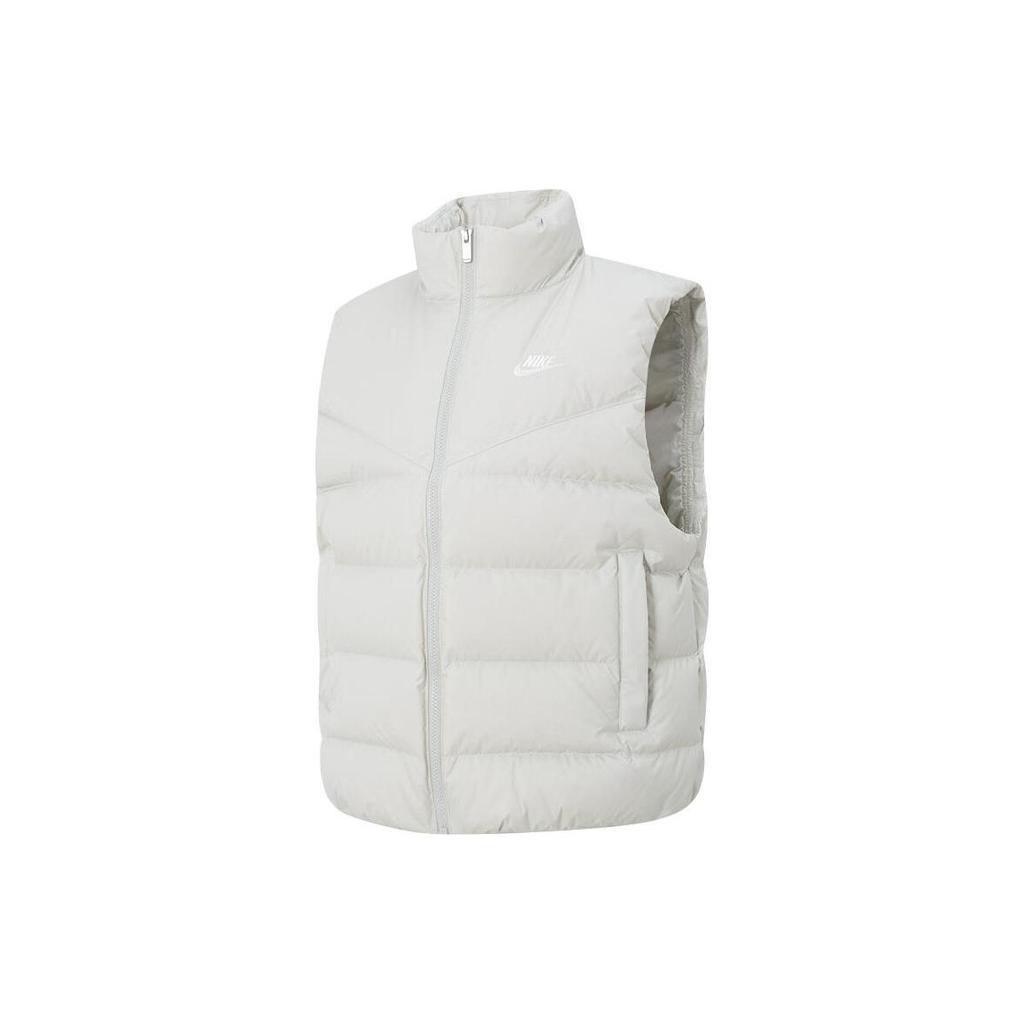 Nike Down Vests Women's White Stand Collar Moderate FZ1104-072