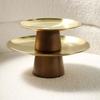 Korean Style Stainless Steel Cake Tray Wooden Base Stable Fruit Display Plate Multifunction Dessert Plate Home Decoration