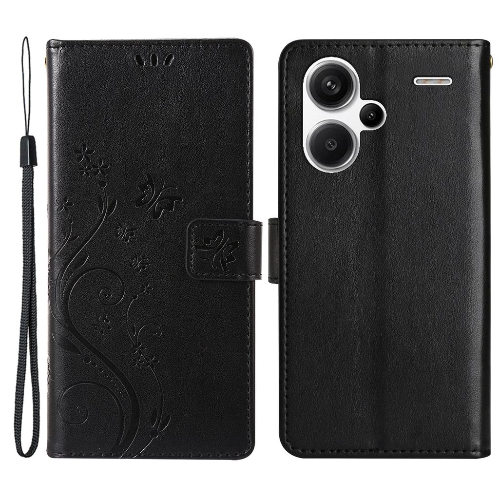 For Xiaomi Redmi Note 13 Pro+ 5G Leather Case Wallet Butterfly Imprinted Phone Cover