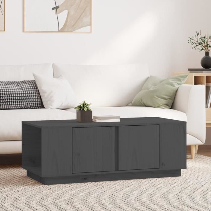 814431 vidaXL Table basse Gris 110x50x40 cm Bois massif de pin