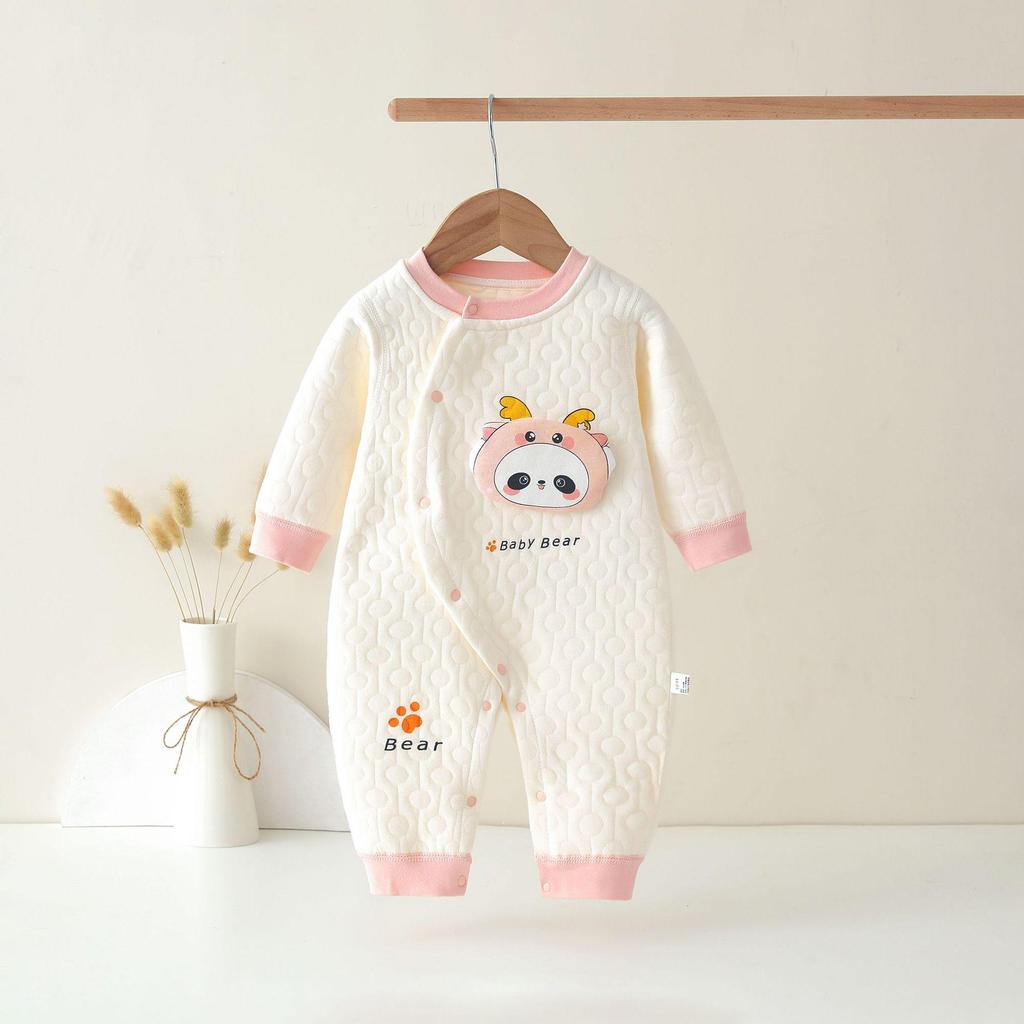 Thickened Baby Split-Leg Romper: Boys & Girls Crawling Onesie for Spring, Autumn, Winter
