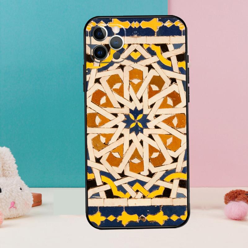 Moroccan Tile Phone Case For iPhone 16 14 13 12 11 15 Pro Max 12 13 mini XR 15 16 Plus 16e Cover Coque