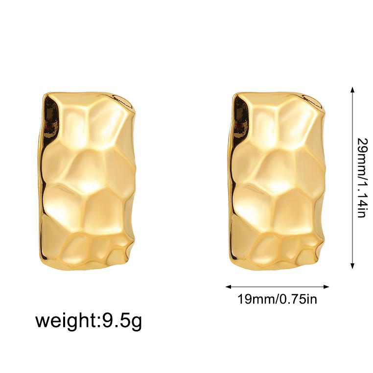 Creative Gold Plated Stainless Steel Round Geometric Earrings for Women Statement Geometric Studs Fashion Jewelry Waterproof