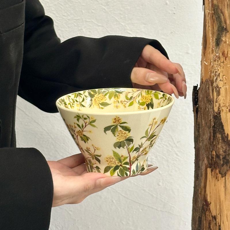 Kwiatowa Ceramiczna Miska na Kapelusz Premium Zestaw Stołowy Osobista Miska na Ryż Pudełko Prezentowe